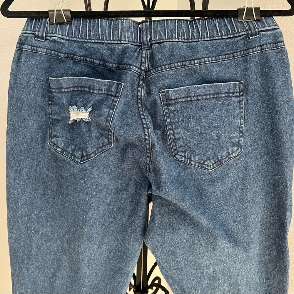 Ripped Knee Denim Leggings - Picture 10 of 13